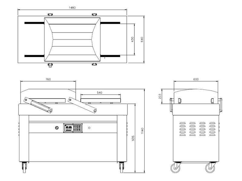 DC-530 雙槽式不鏽鋼真空包裝機