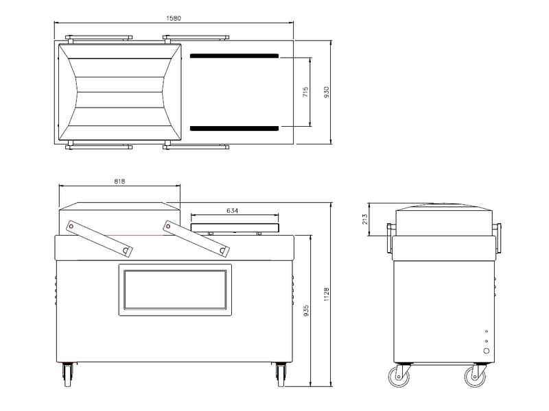 DC-650 雙槽式不鏽鋼真空包裝機