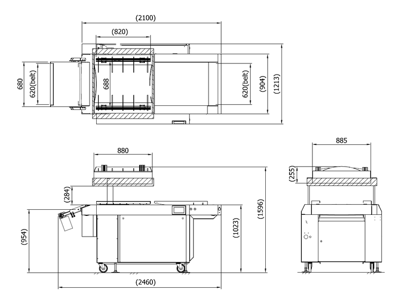 BT-800FB 全自動輸送帶式真空包裝機