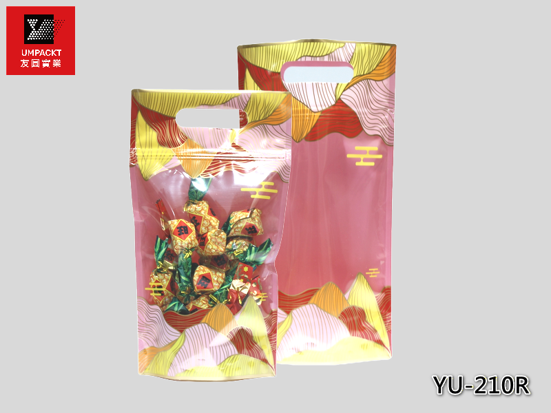 日紋(紅)手提夾鏈立袋